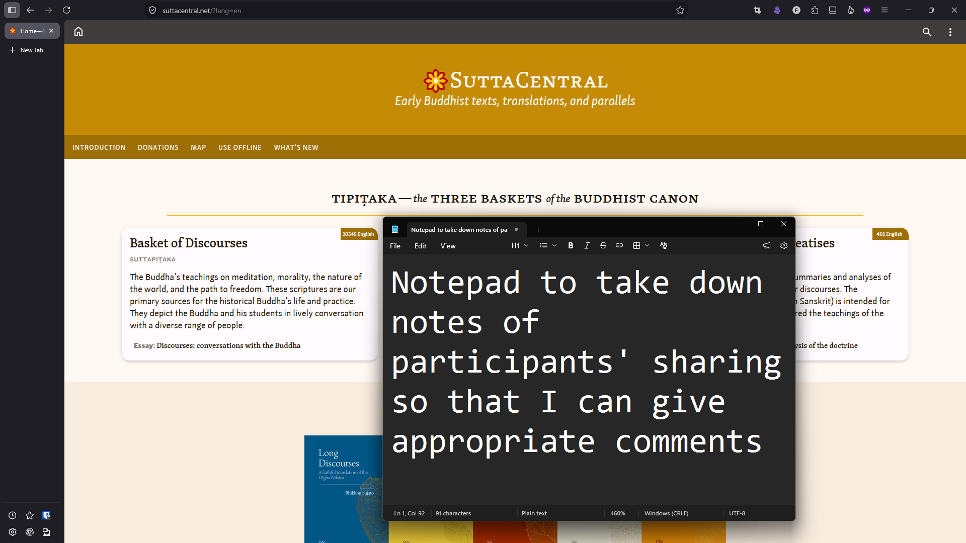 Sutta & Note Taking